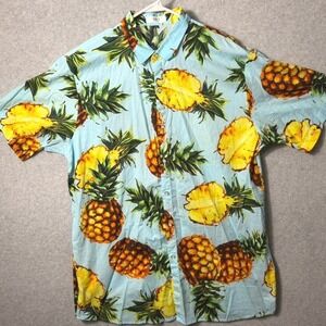 Sir 7 Studio Mens XXL Pineapple Print Short Sleeve Button Down Tropical Shirt
